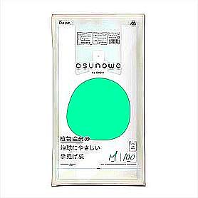 asunowa 植物由来25% 手提げ袋 M/35号 乳白 100P 0.013mm