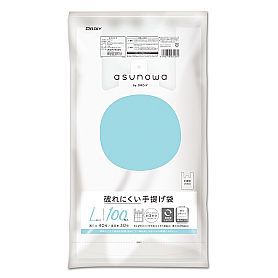 asunowa 破れにくい手提げ袋 ブロックタイプ L/40号 半透明 100P