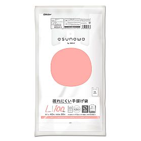 asunowa 破れにくい手提げ袋 ブロックタイプ L/40号 乳白 100P