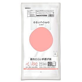 asunowa 破れにくい手提げ袋 ブロックタイプ M/35号 乳白 100P